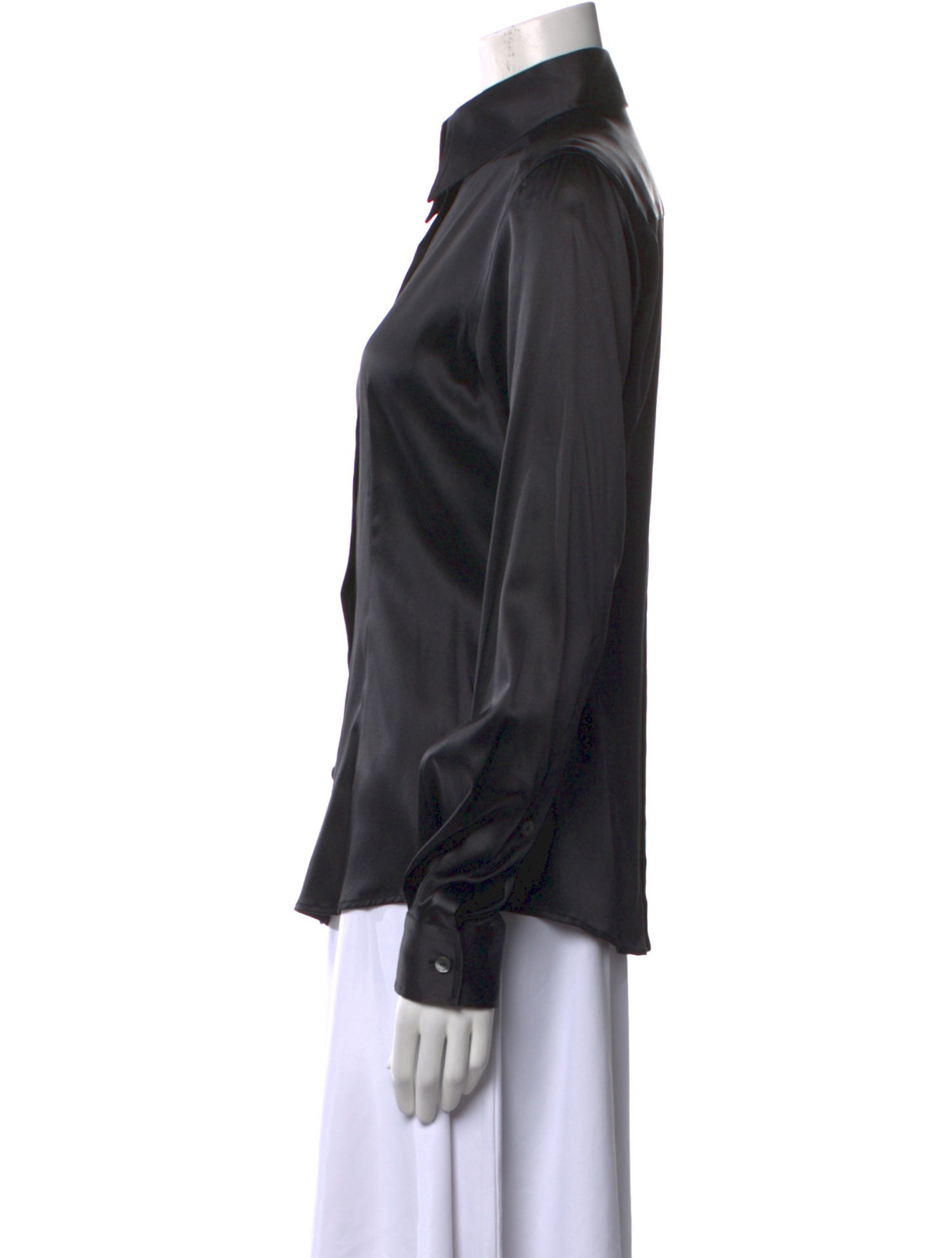 Dolce & Gabbana Silk Long Sleeve Button-Up Top